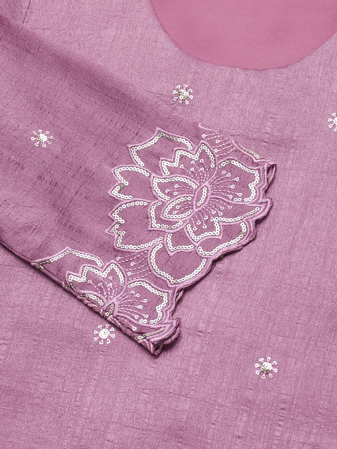 Lavender Silk Embroidered Suit with Palazzo Set for Women