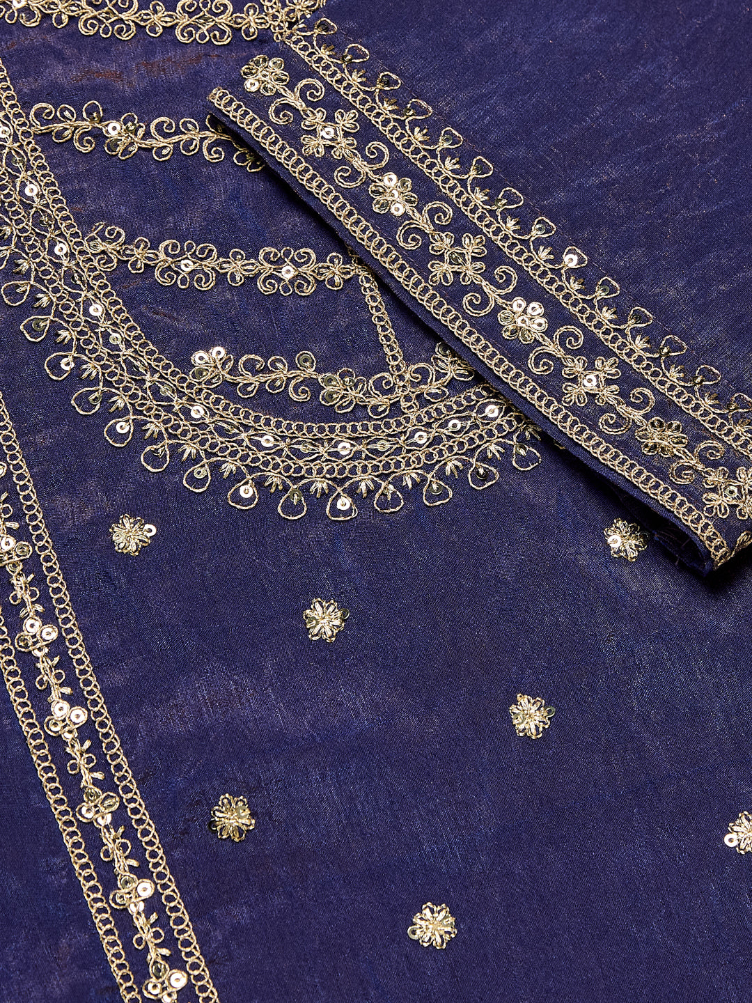 Violet Silk Embroidered Top Sharara Set with Dupatta | embroidered design view