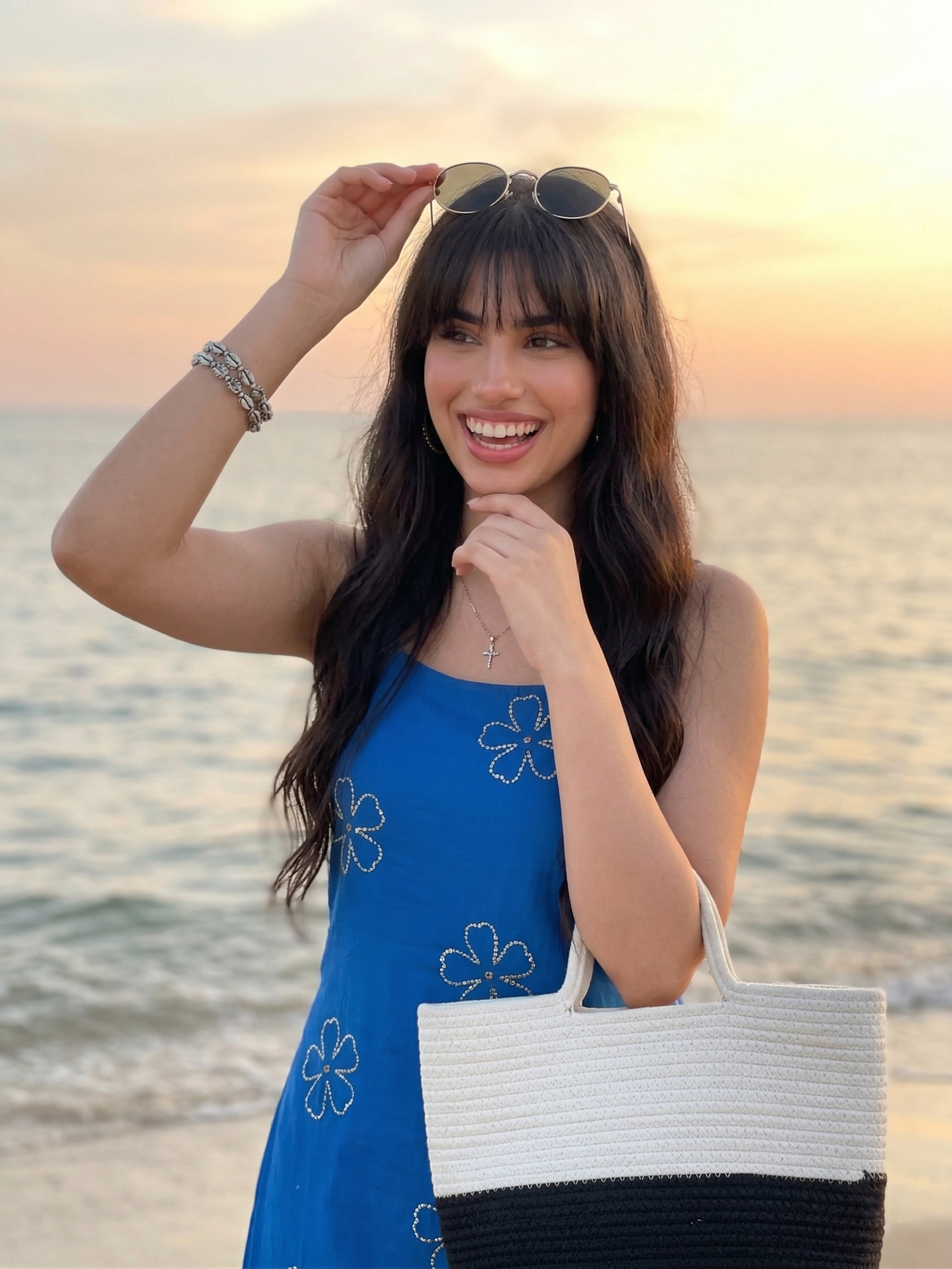 Blue Cotton Embroidered Kurta with Palazzo Set for Women