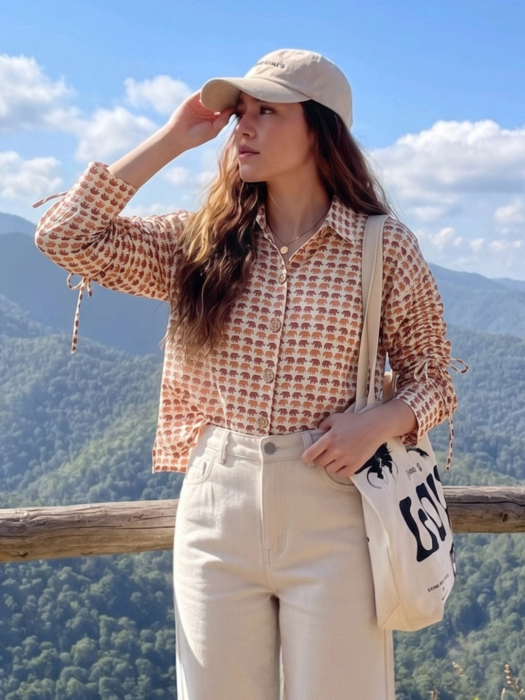 Women’s Coffee Print Stylish Casual Shirt