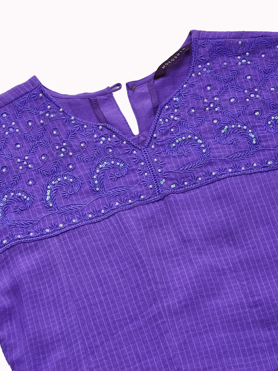Women’s Ethnic Purple Cotton Anarkali Kurta Palazzo Set with Dupatta