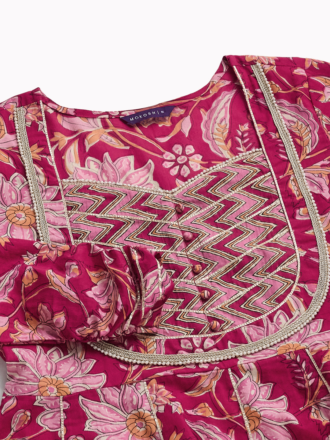 Rani Cotton Printed Kurta with Palazzo & Dupatta Set for women