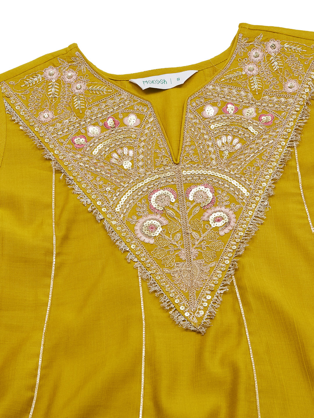 Premium Mustard Silk Embroidered Ethnic Anarkali Set With Dupatta For Women