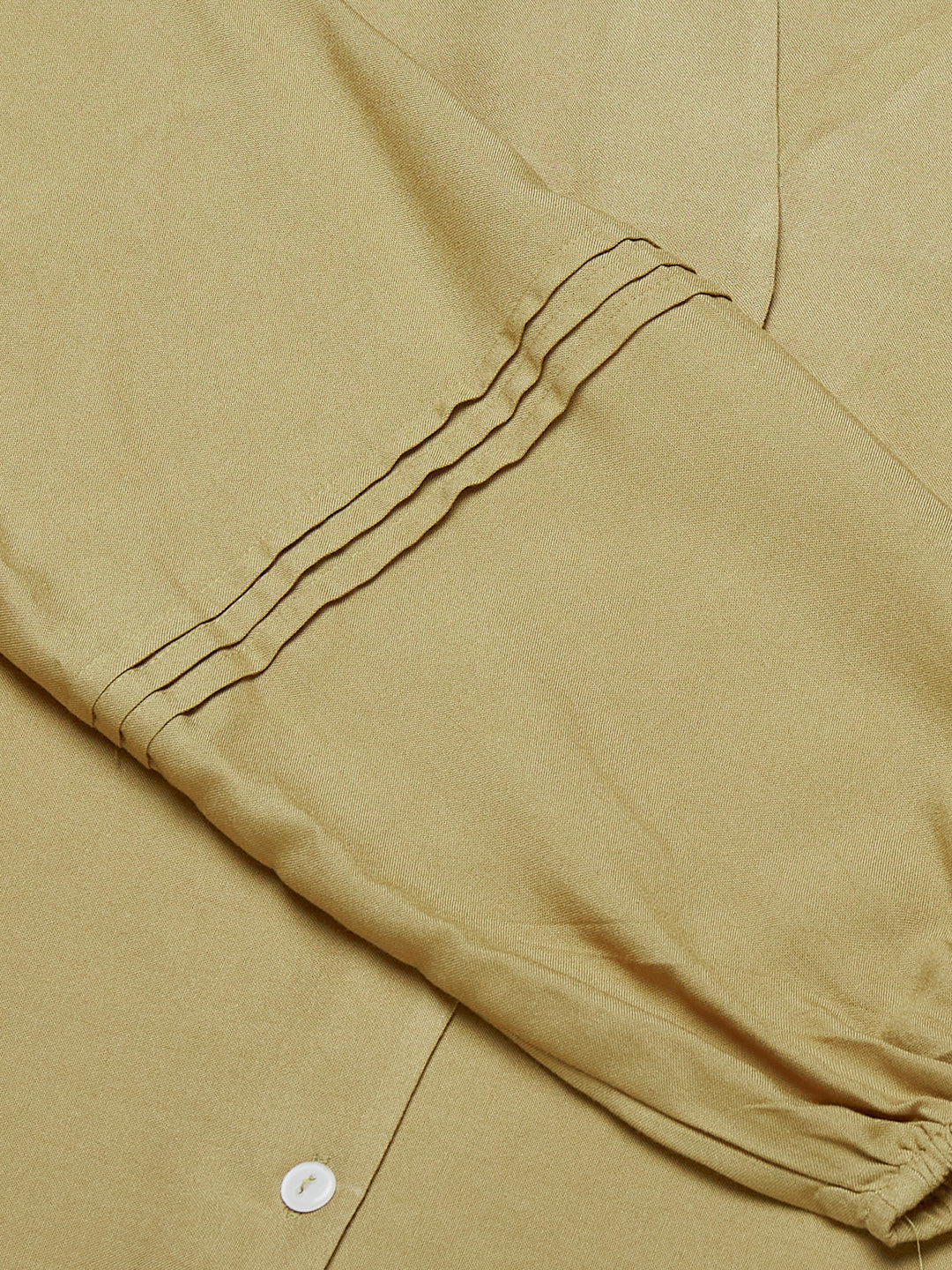 Khaki Embroidered Full Sleeves Regular Rayon Shirt