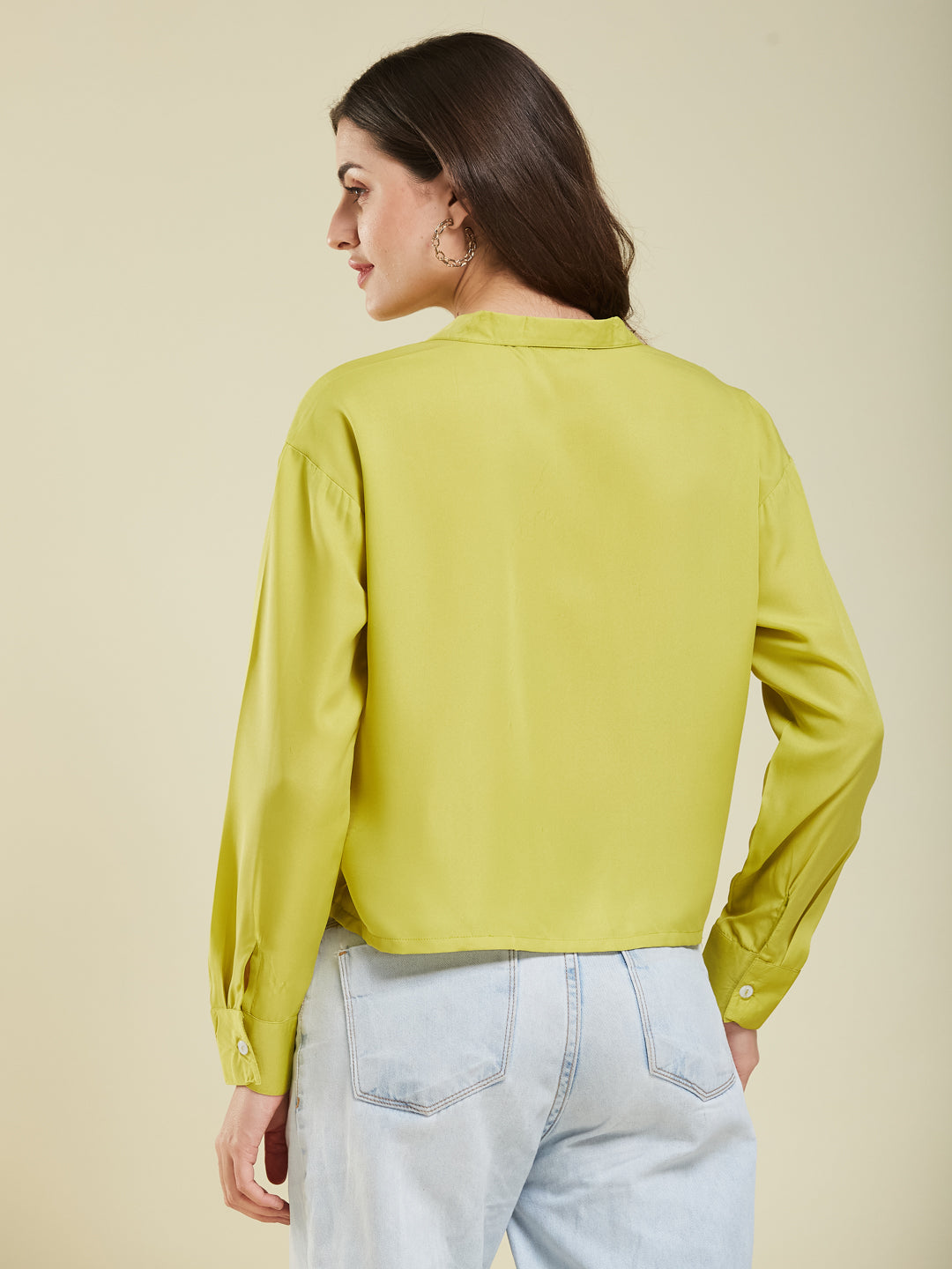 Neon Glow Full Sleeve Crepe Shirt for Women