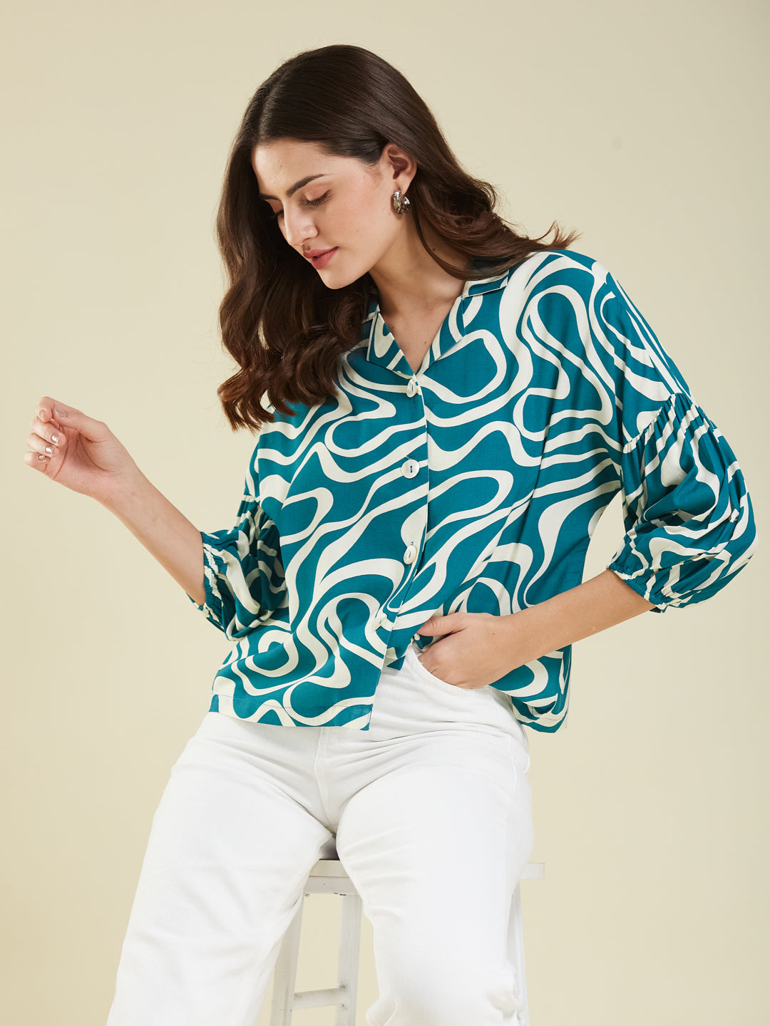 Women's Rama Rayon Printed Regular Shirt
