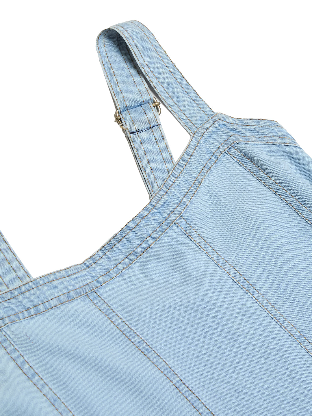 Ice Blue Denim Overall Slip Dress for women