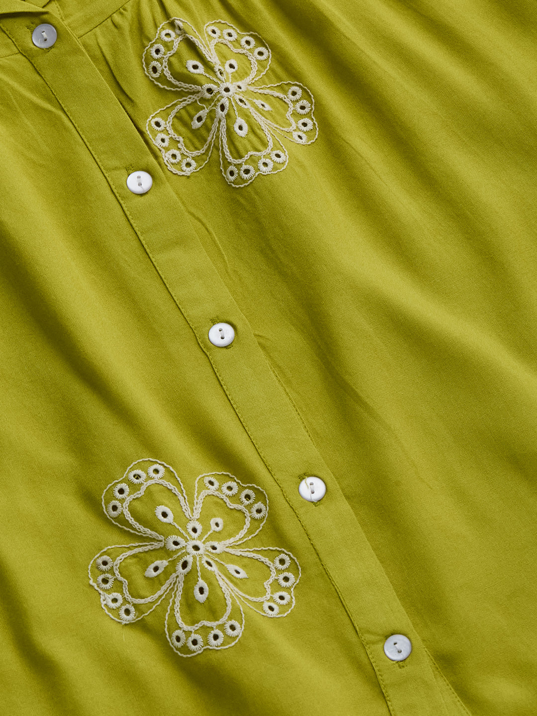 Neon Rayon Embroidered Regular Fit Women’s Shirt