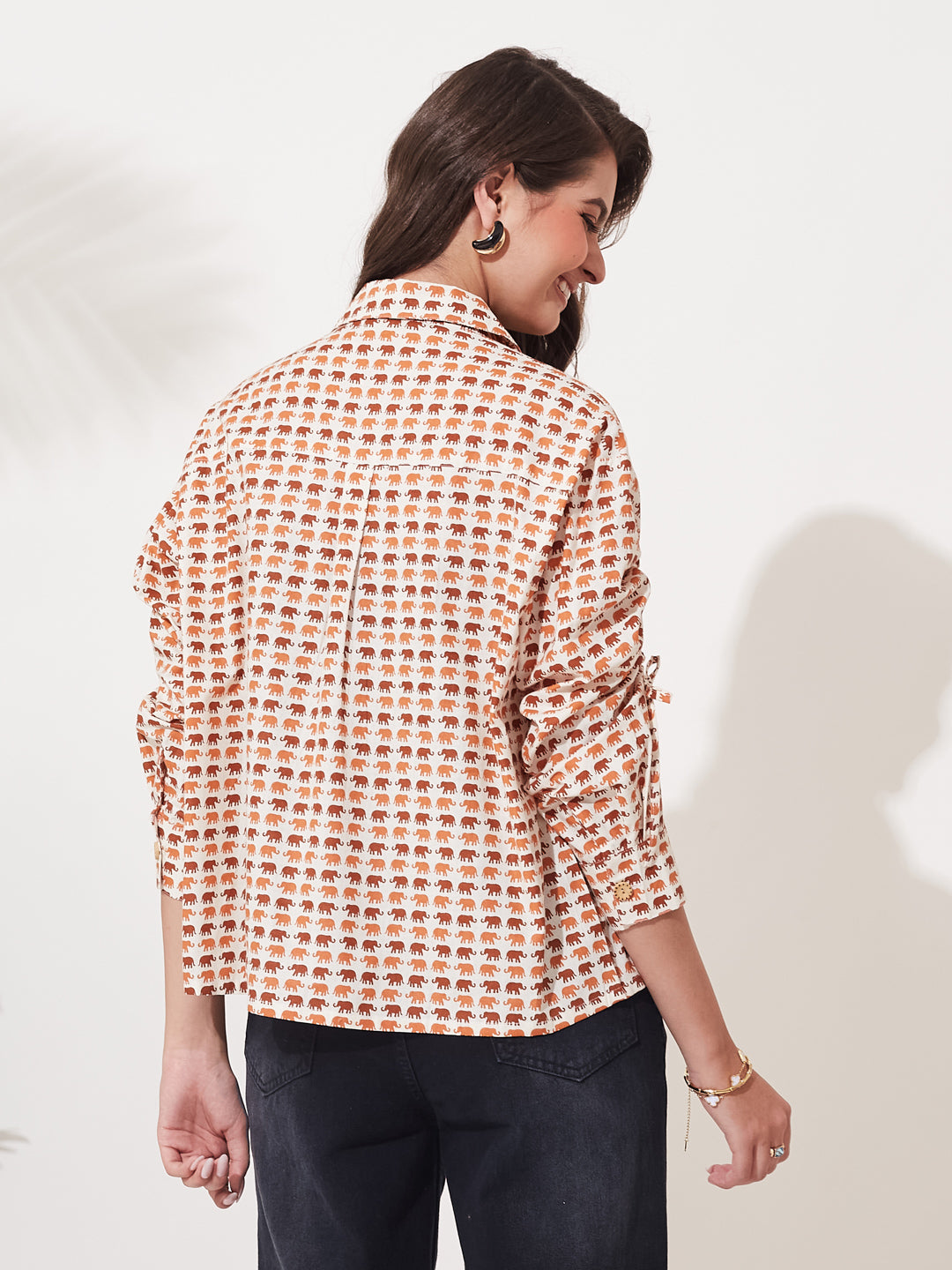 Women’s Coffee Print Stylish Casual Shirt