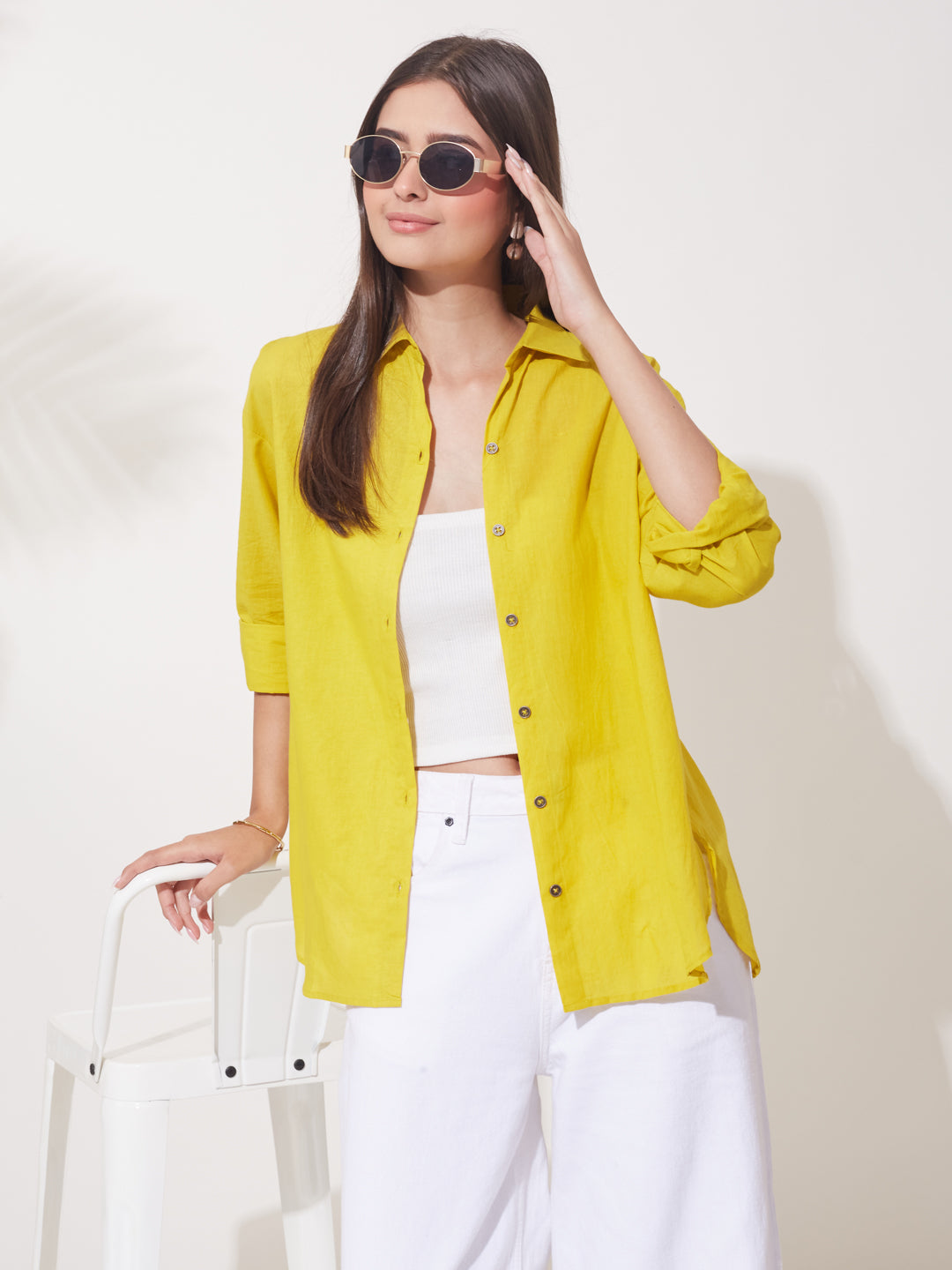 Women’s Sunshine Yellow Classic Cotton Regular Shirt