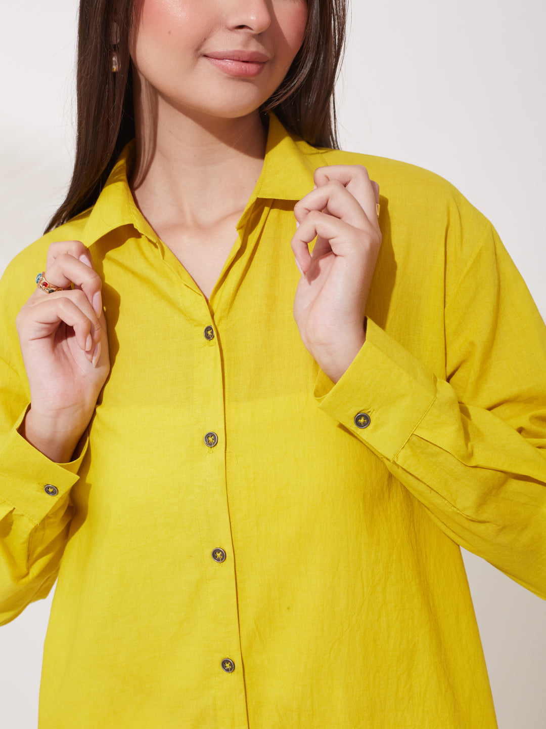 Women’s Sunshine Yellow Classic Cotton Regular Shirt