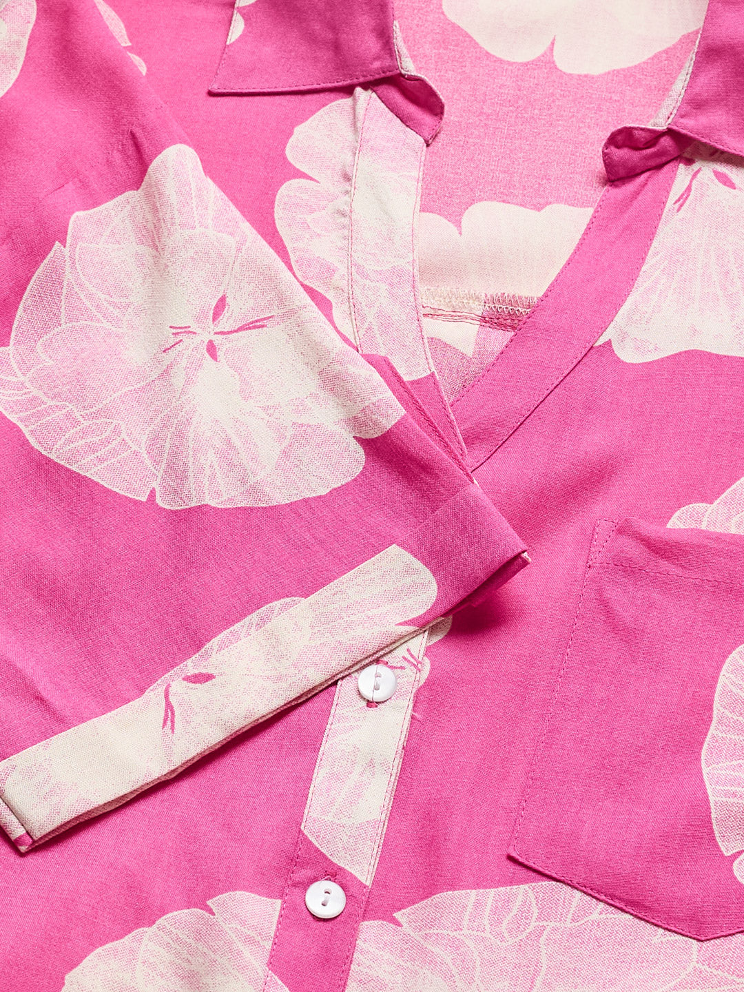 Pink Floral Summer Shirt for Women