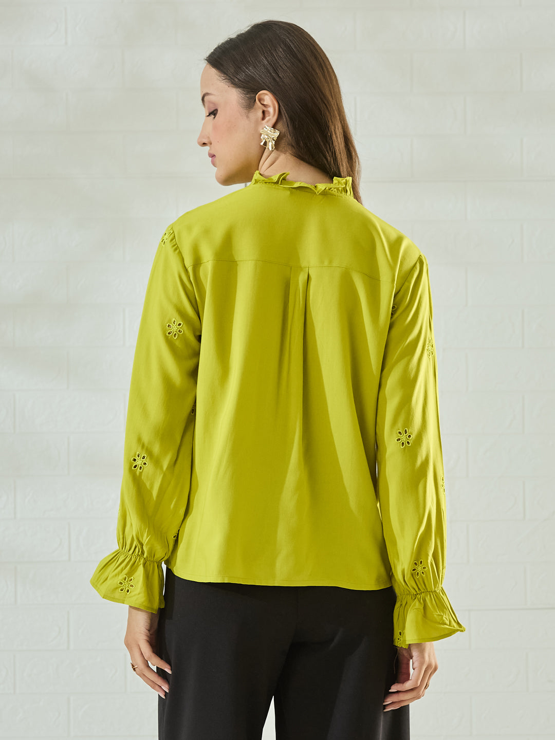 Trendy Stylish Neon Cotton Embroidered Women Shirts