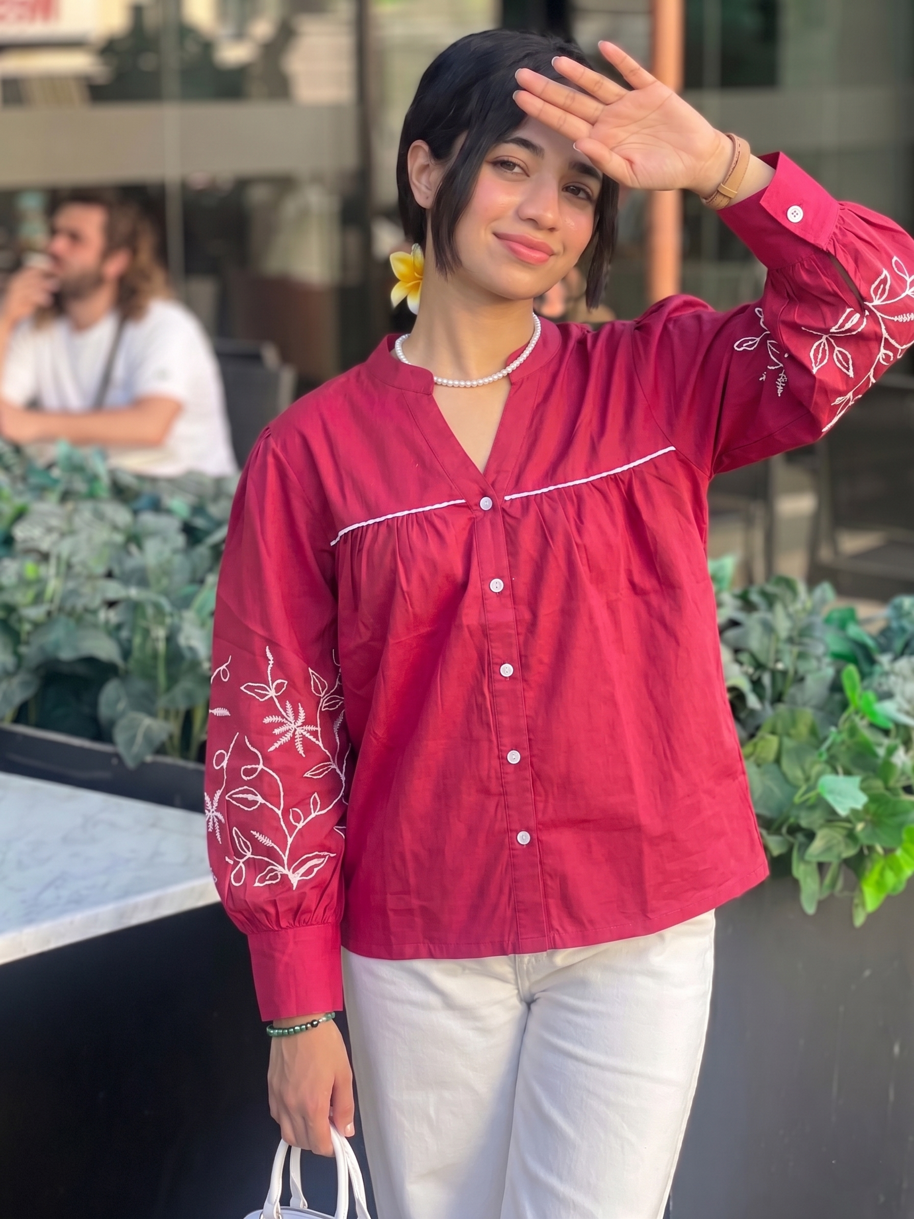 Women’s Rani Embroidered Cotton Casual Shirt