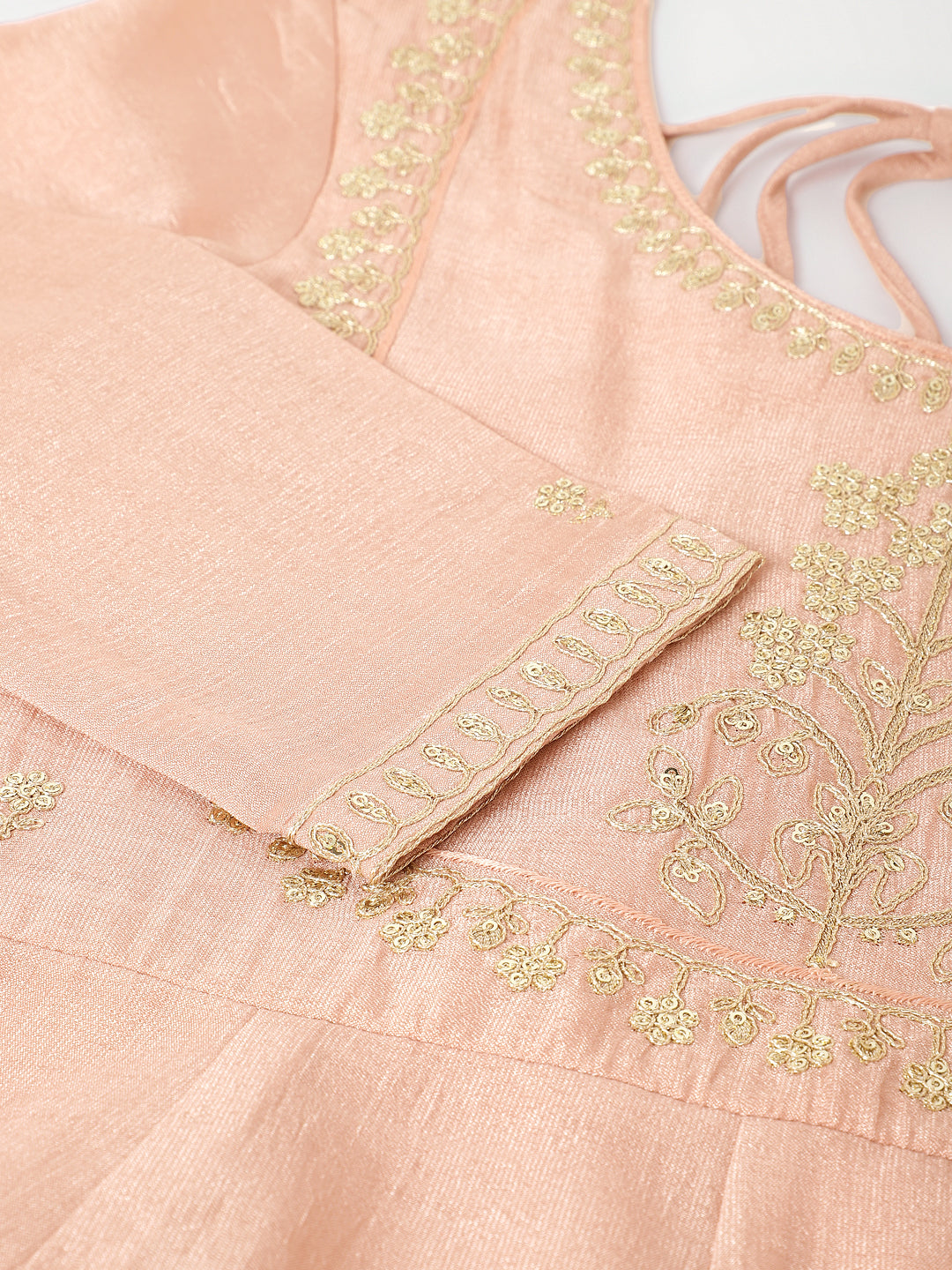 Rose Pink Embroidered Silk Anarkali Kurta With Dupatta Set