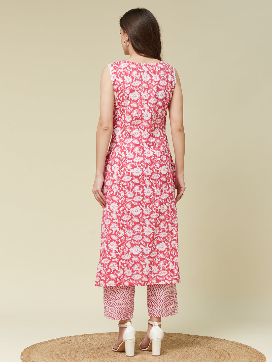 Pink Cotton Co-ord Set with Trendy Print