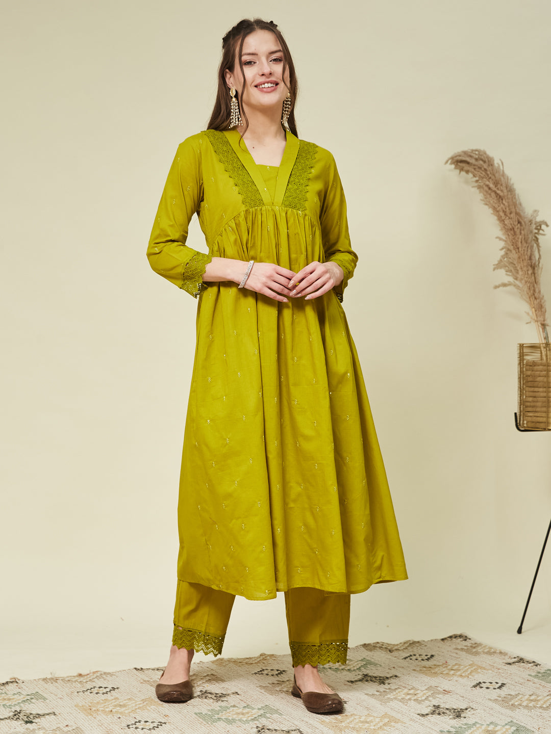 Pista Cotton Embroidered Co-ord set