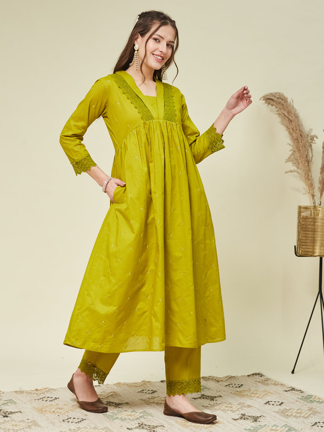 Pista Cotton Embroidered Co-ord set