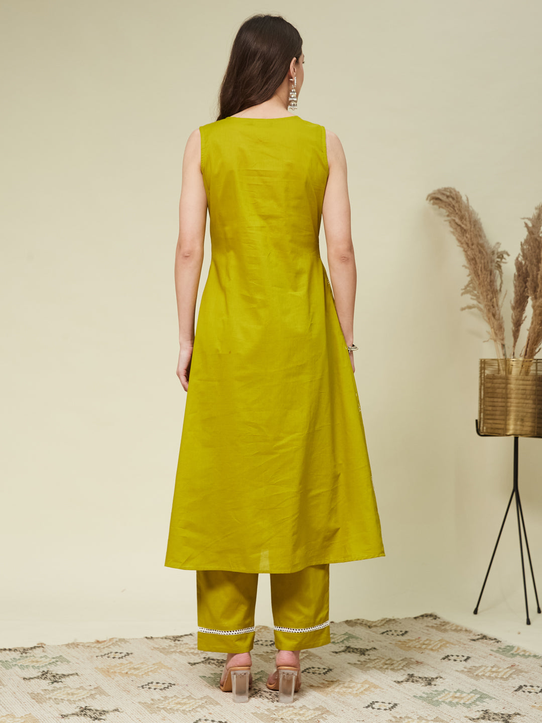 Pista Embroidered Co Ord Set for Women | Colors of Earth | backside view