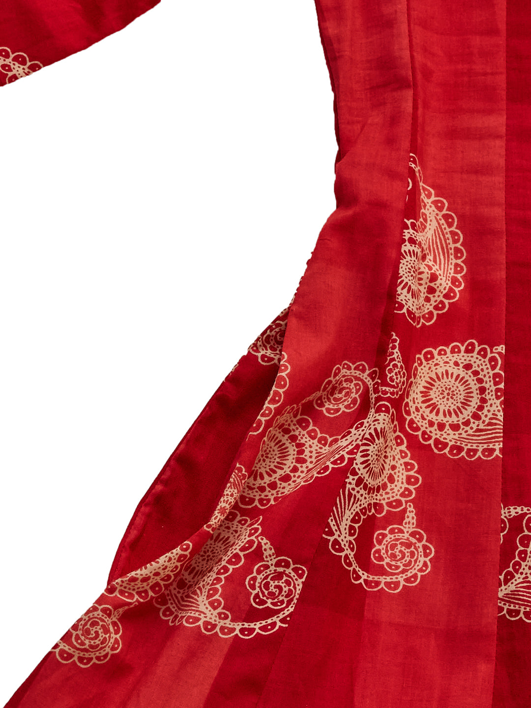 Red Cotton Printed A-Line Kurta Palazzo Co-ord Set for Women