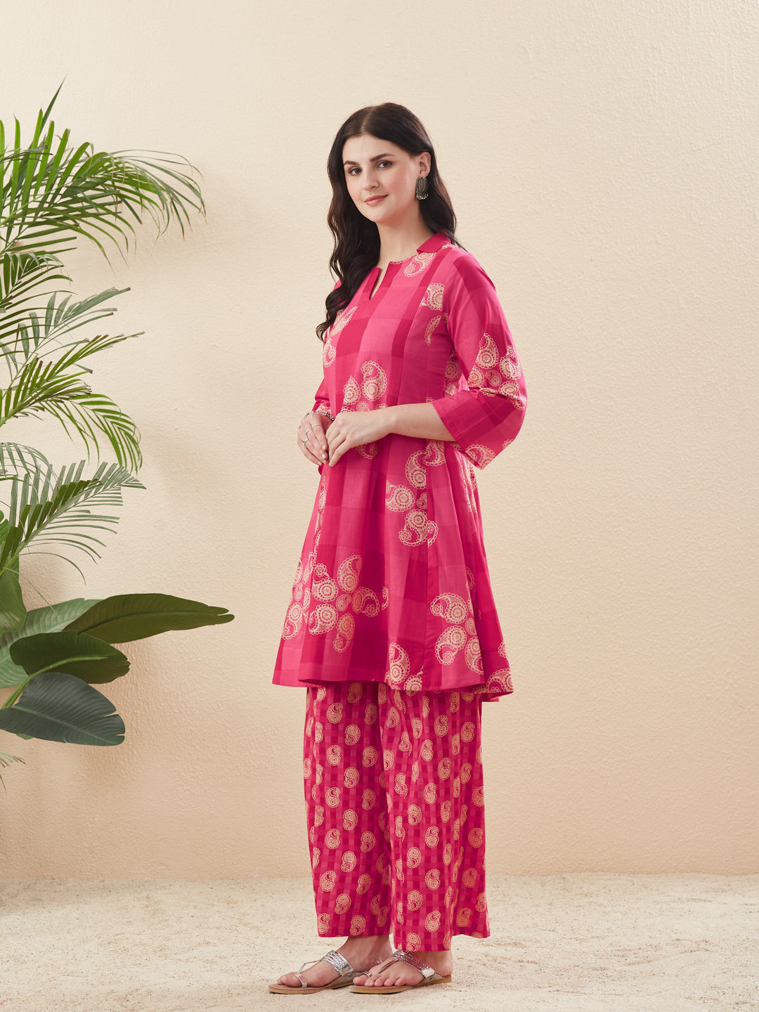 Women’s Rani Ethnic Co-ord Set with A-Line Kurta & Palazzo