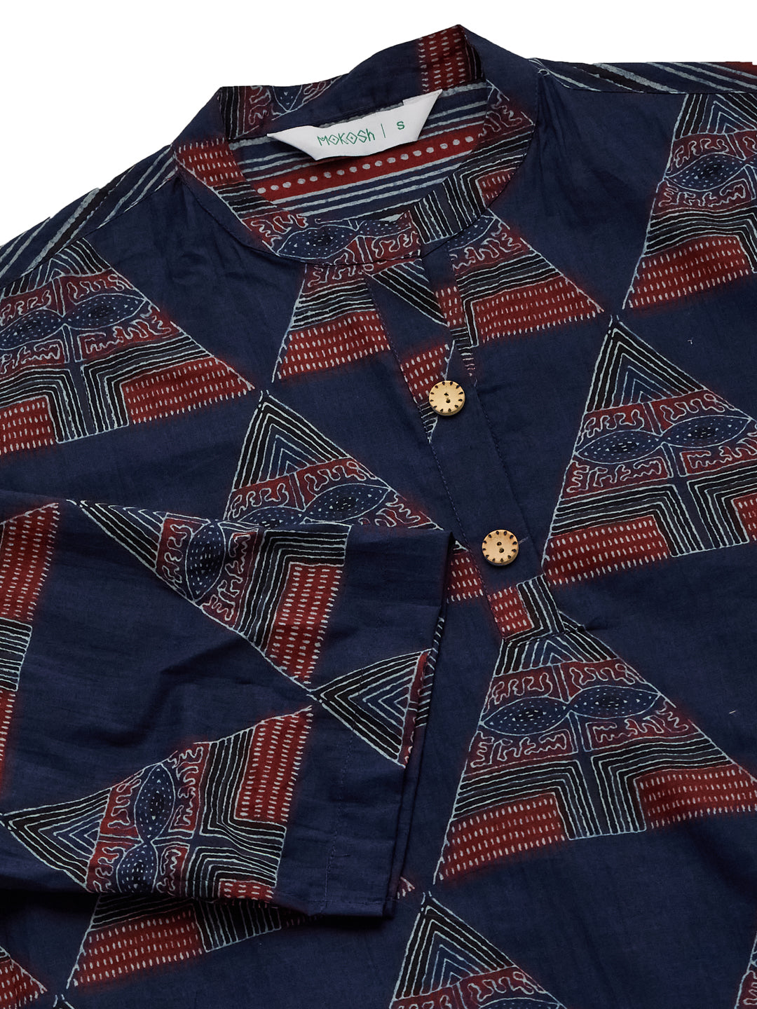 Navy Blue Cotton Printed Co-ord Set for Women