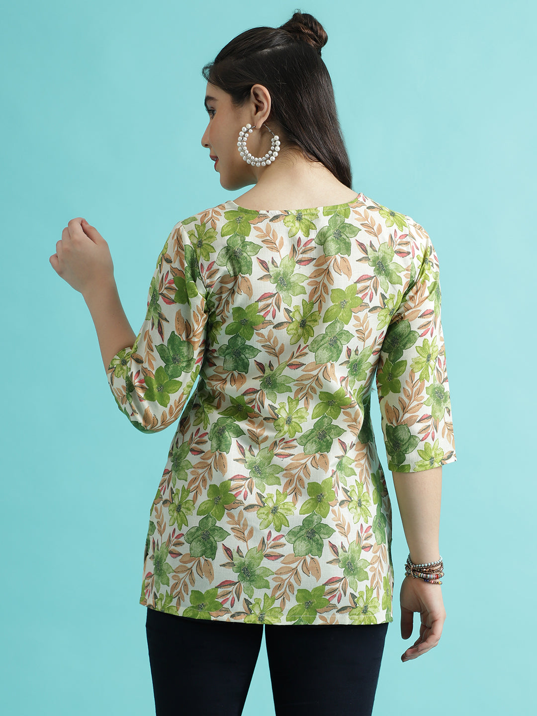 Pista PC Cotton Printed Short Kurta