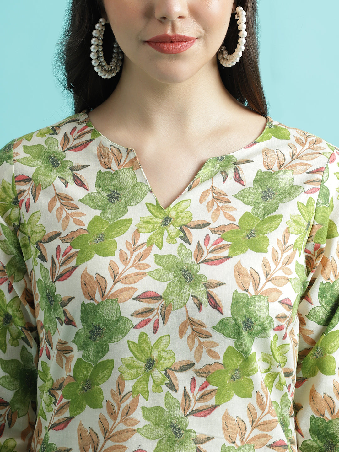 Pista PC Cotton Printed Short Kurta