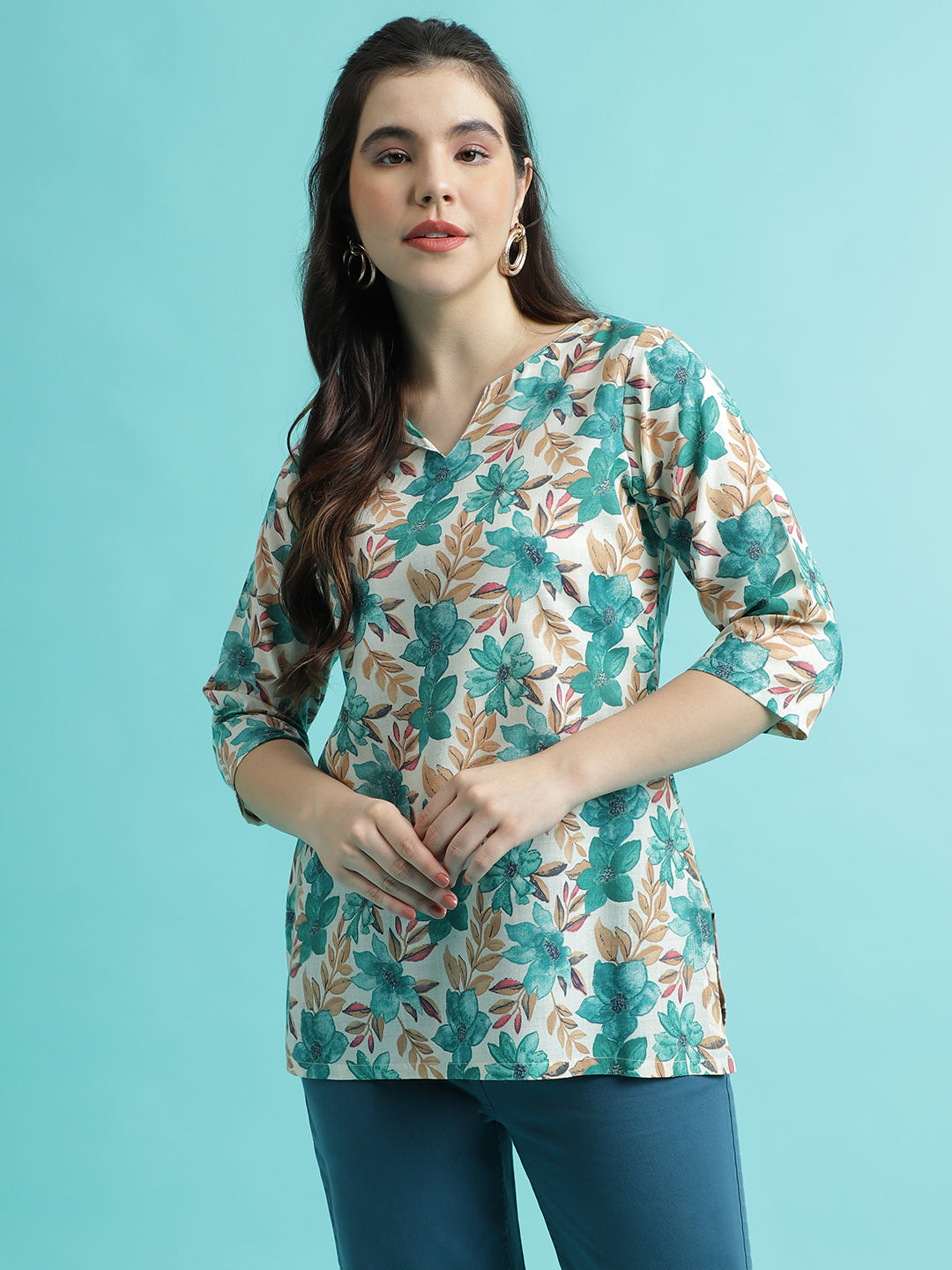 Rama PC Cotton Printed Short Kurta