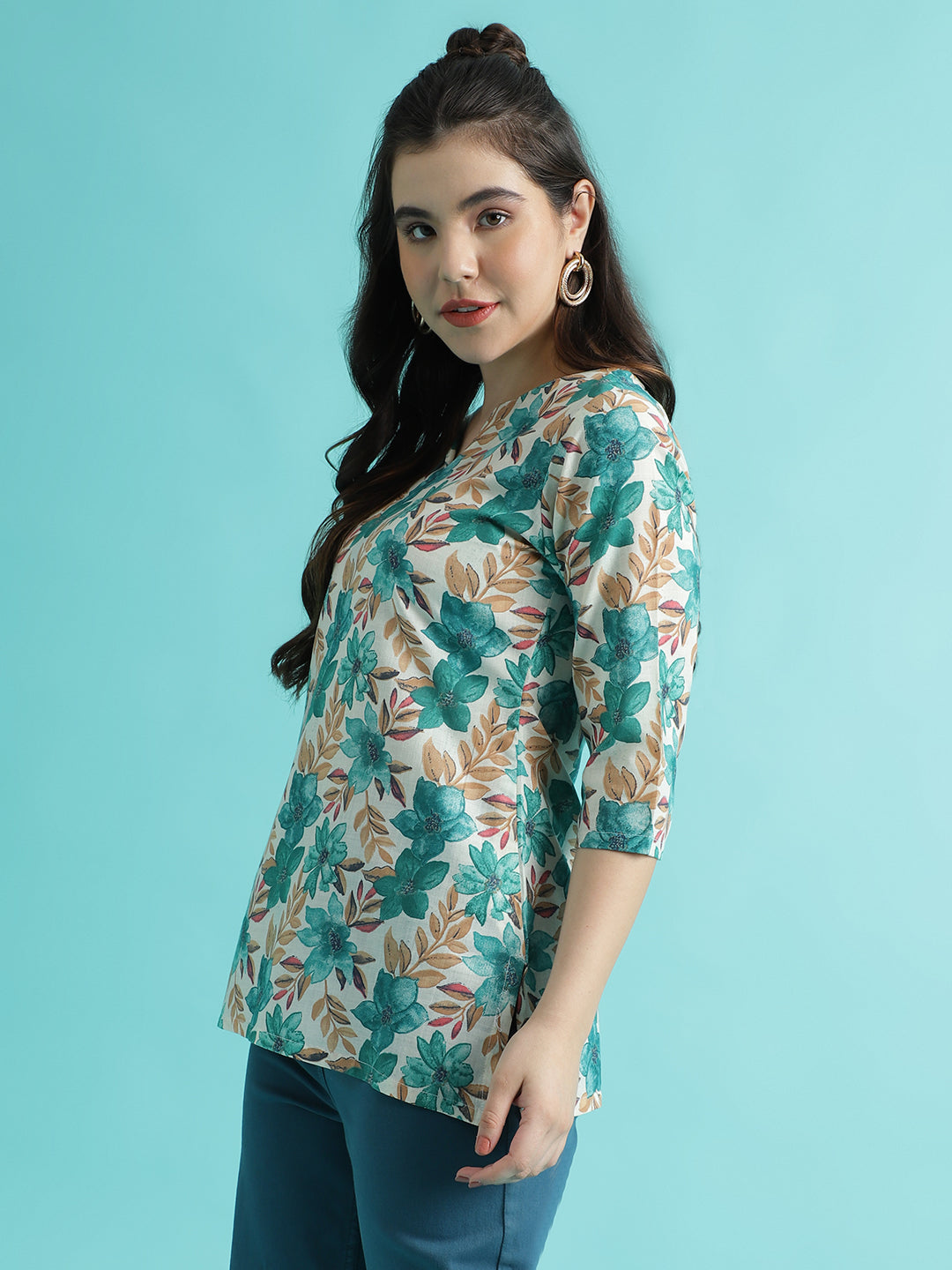 Rama PC Cotton Printed Short Kurta