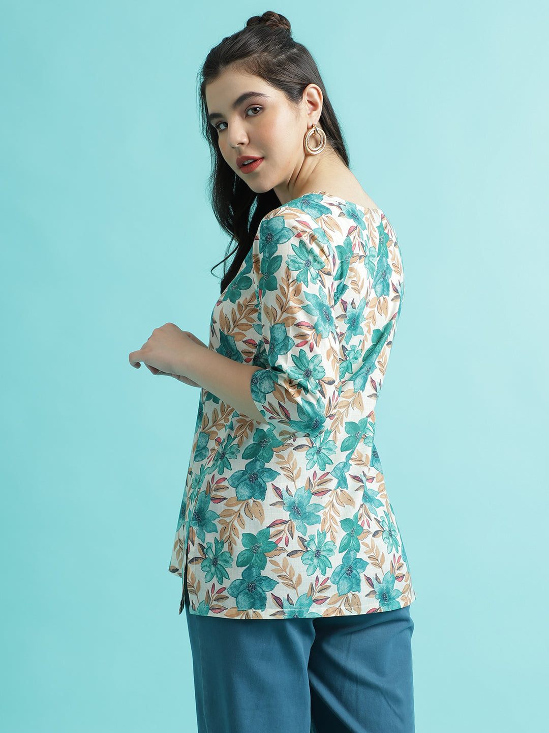 Rama PC Cotton Printed Short Kurta