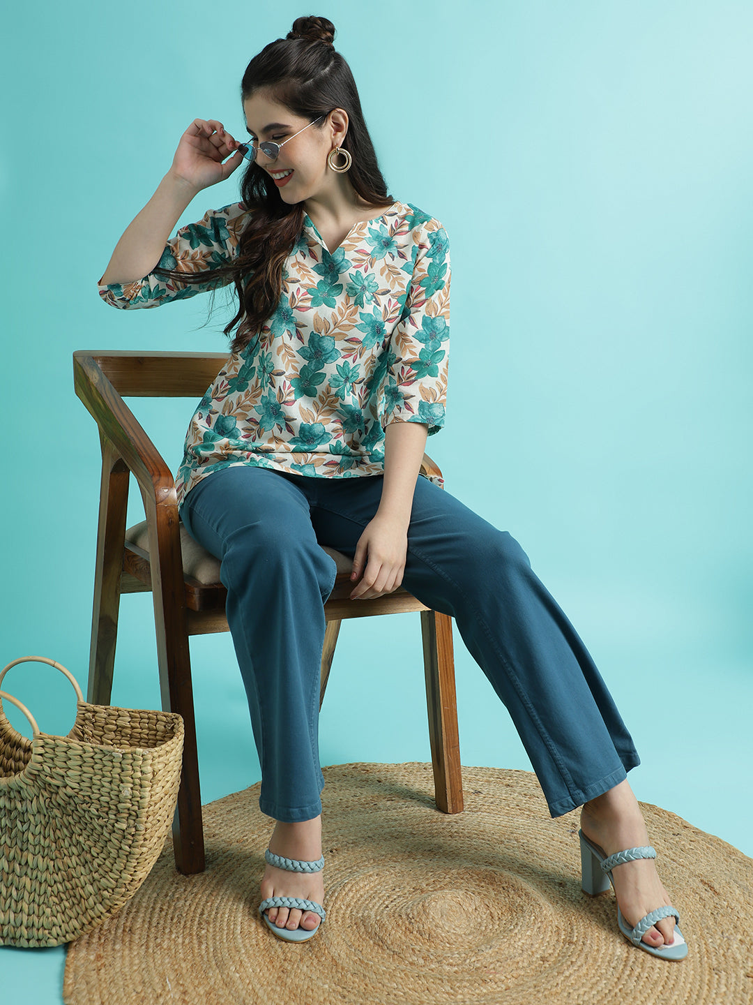 Rama PC Cotton Printed Short Kurta