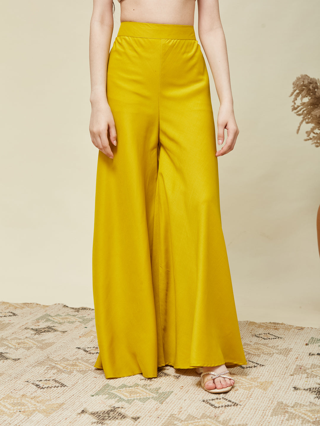 Girl's Yellow cotton Embroidered Top,Plazoo Shurg Set