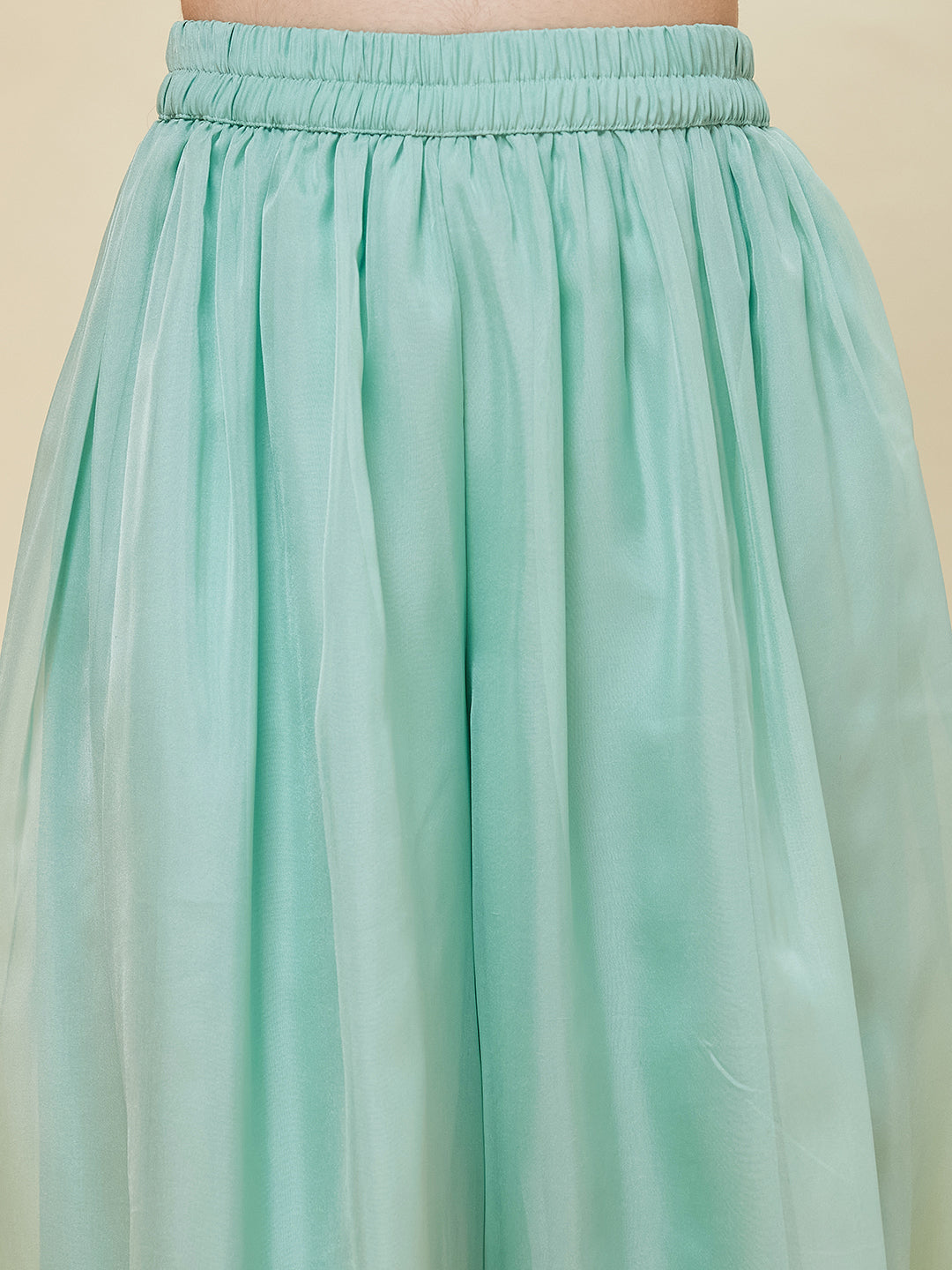 Sky Blue Embroidered Kurti & Sharara Set for Girls