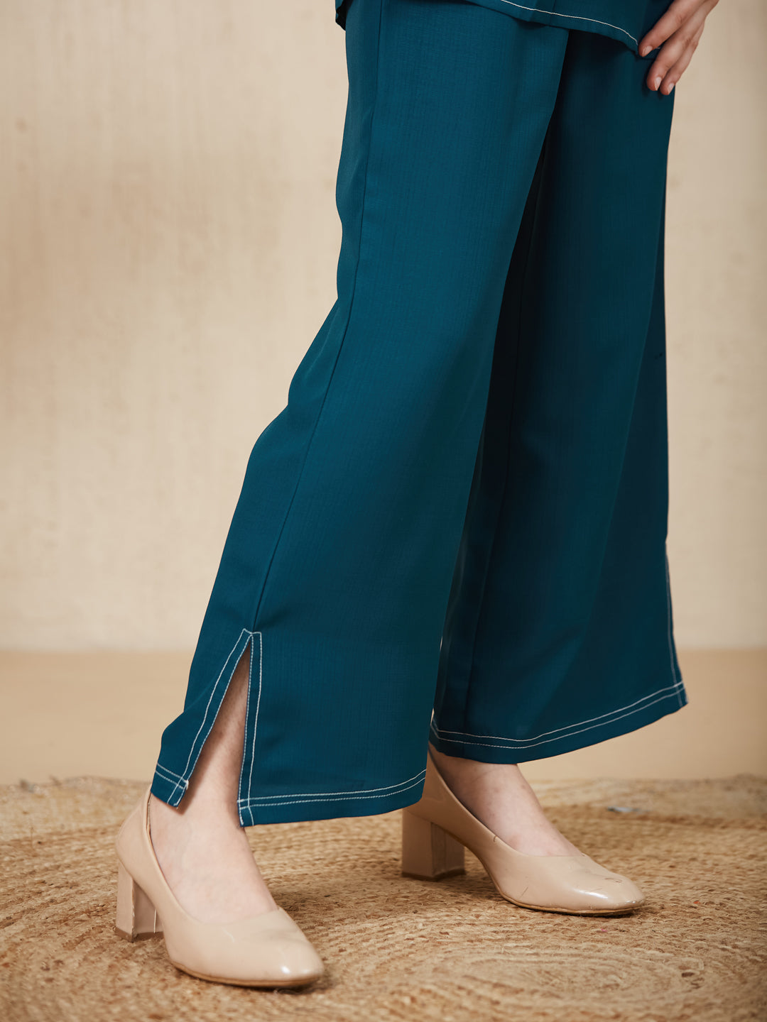 Royal Blue Embroidered Kurta & pant For Girls