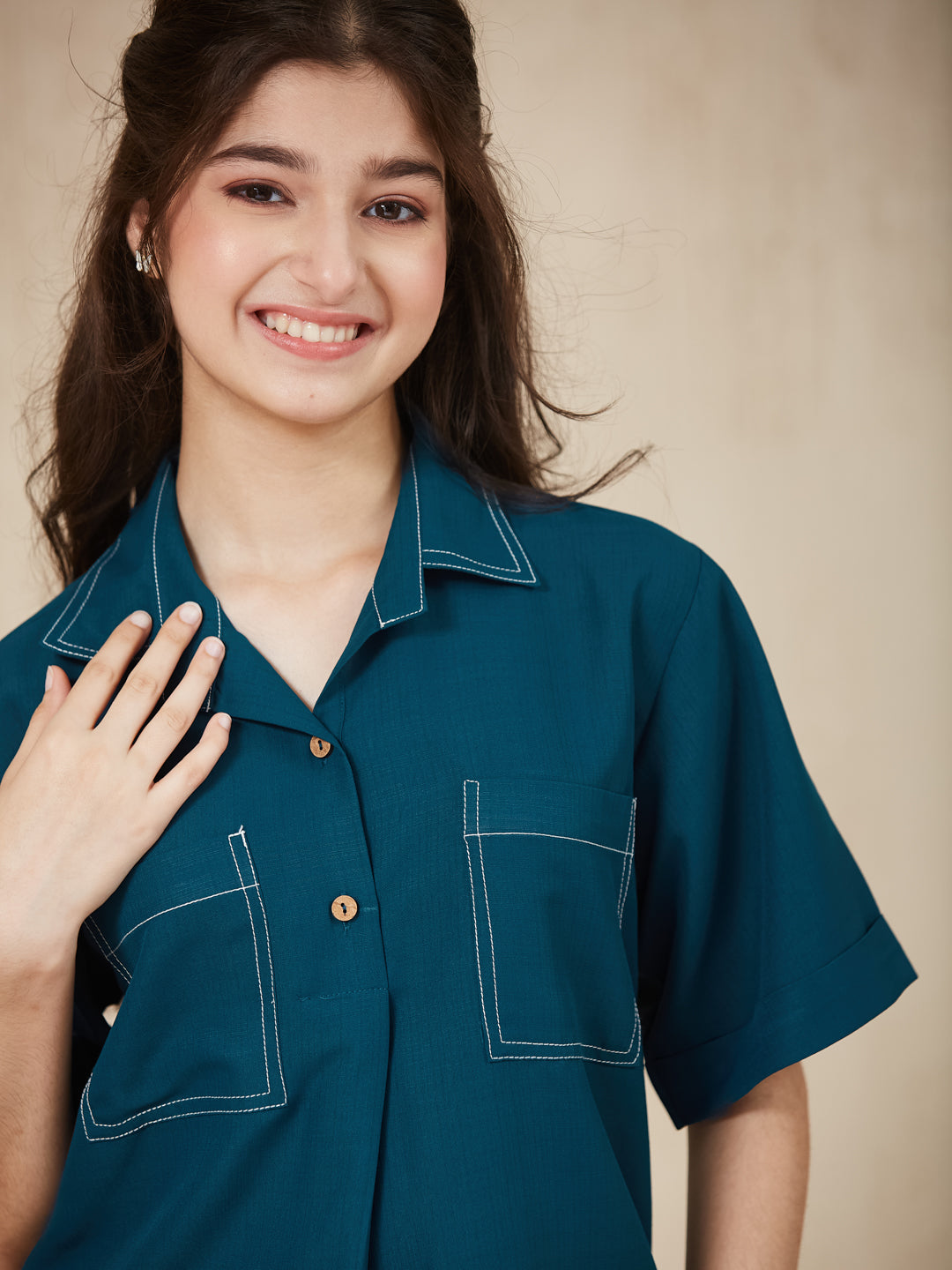 Royal Blue Embroidered Kurta & pant For Girls