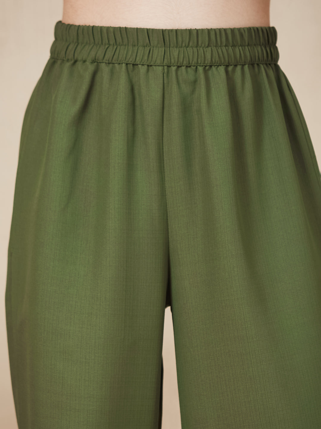 Olive Green Embroidered Kurta & pant For Girls