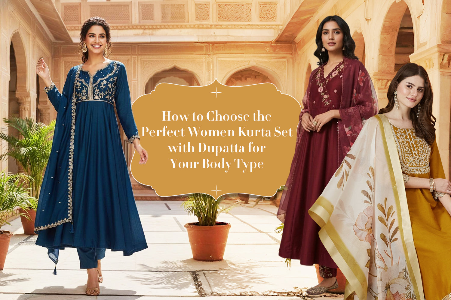 How to Choose the Perfect Women Kurta Set with Dupatta for Your Body Type 