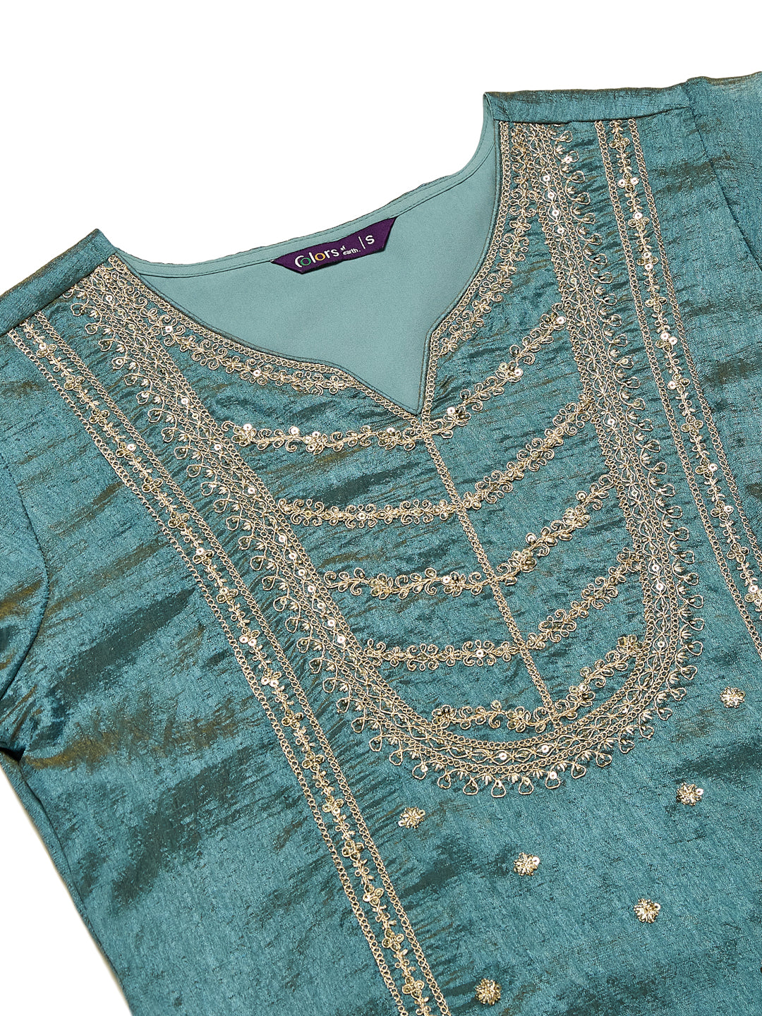 Sky Blue Silk Kurta Sharara Set with Organza Dupatta For Women