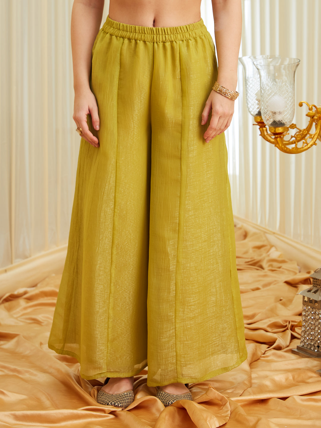 Neon Silk Embroidered Anarkali Kurta Set with Dupatta for Women