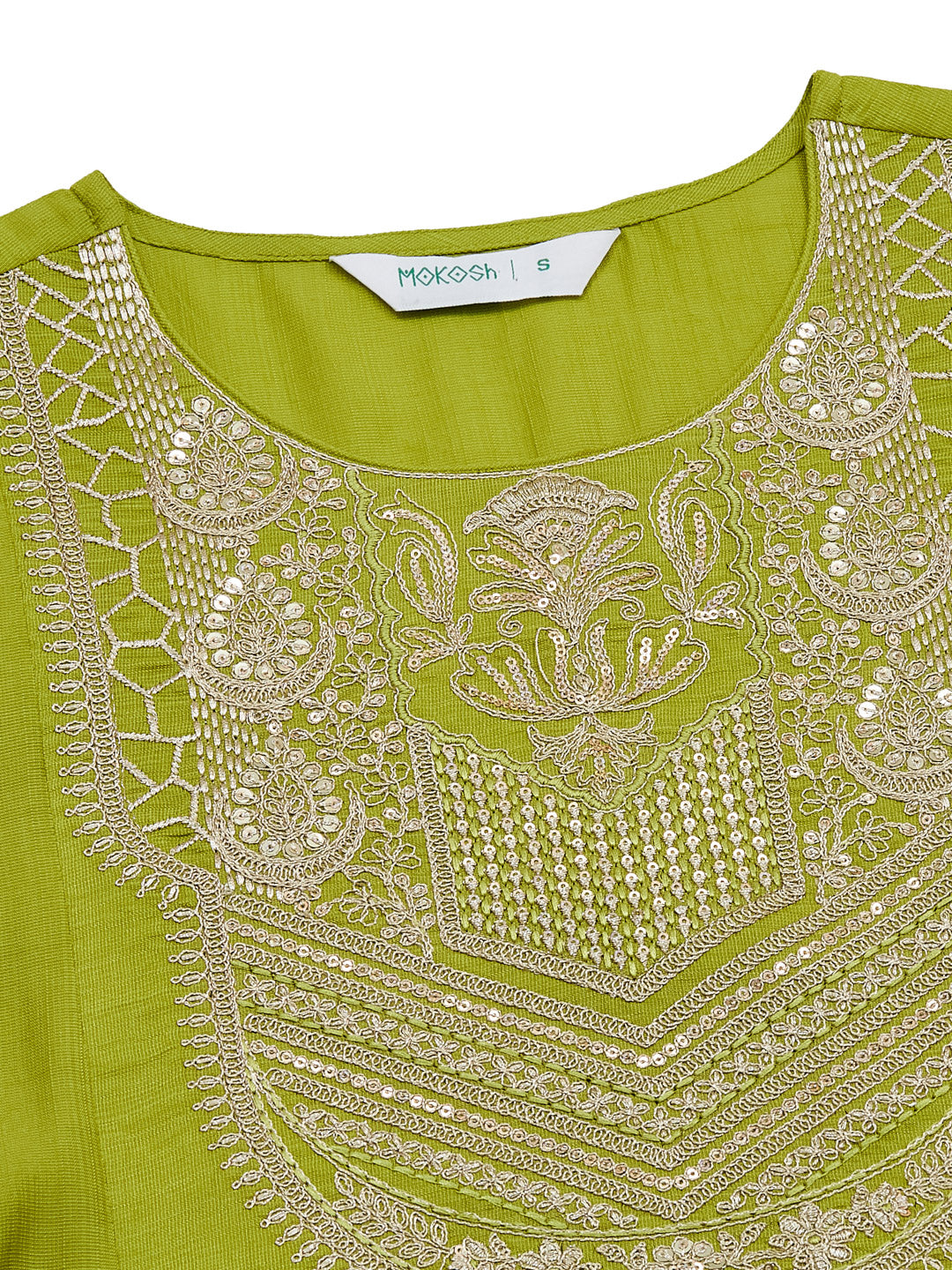 Women’s Neon Embroidered Kurta Palazzo With Dupatta set