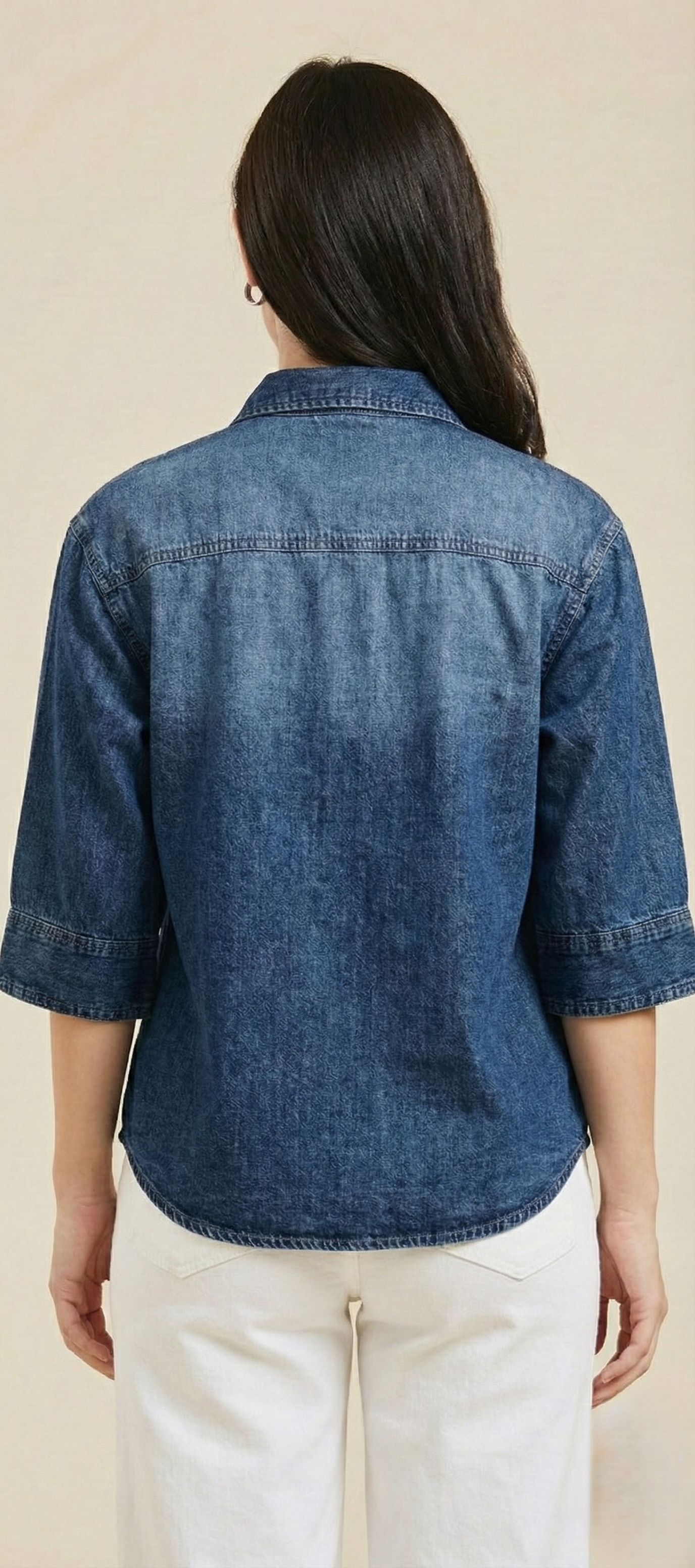 Classic Women Blue Denim Shirt