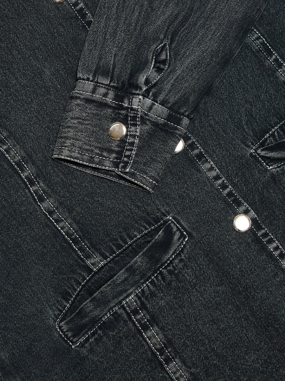 Charcoal Denim Button-Down Stylish Shirt for Women