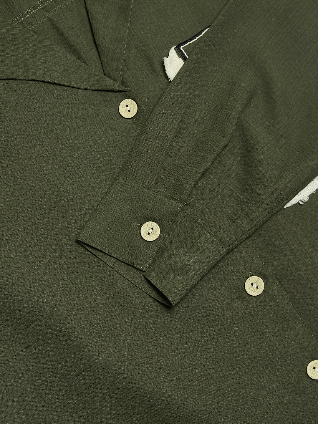 Olive Viscose Blend Embroidered Shirt for Women | Embroidered Shirt for Women | slevee view