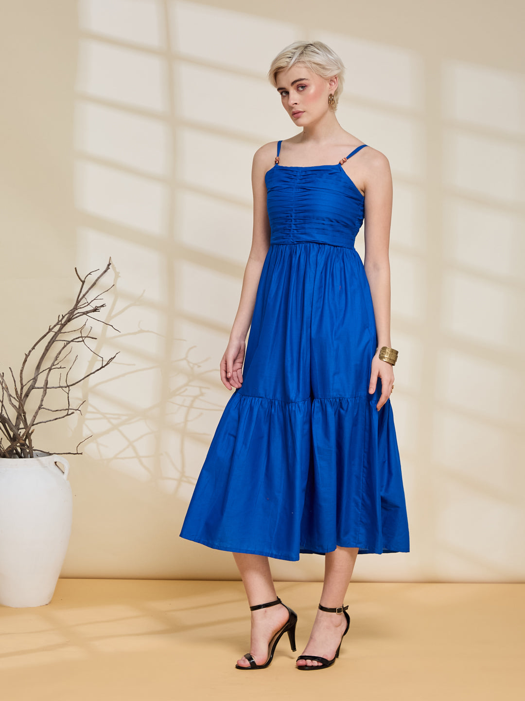 tiffany blue prom dresses V-Neck Light Blue Floral Print Summer Dress – FancyVestido