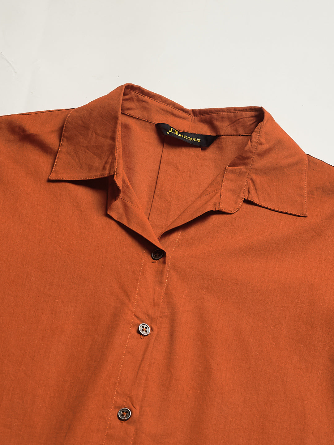 Women’s Solid Orange Cotton Everyday Formal Shirt