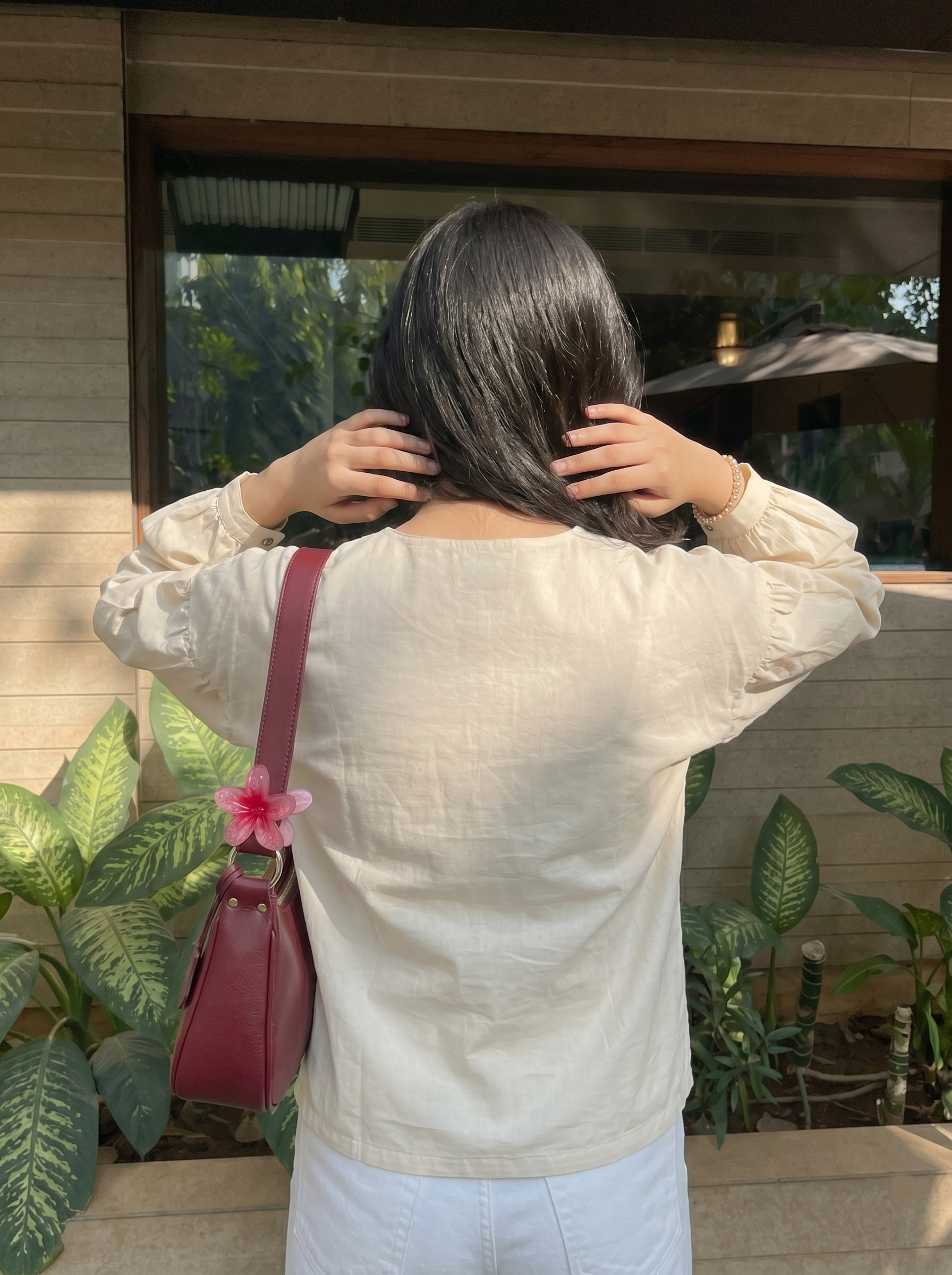 Women’s Cream Cotton Ivory Embroidered  Shirt
