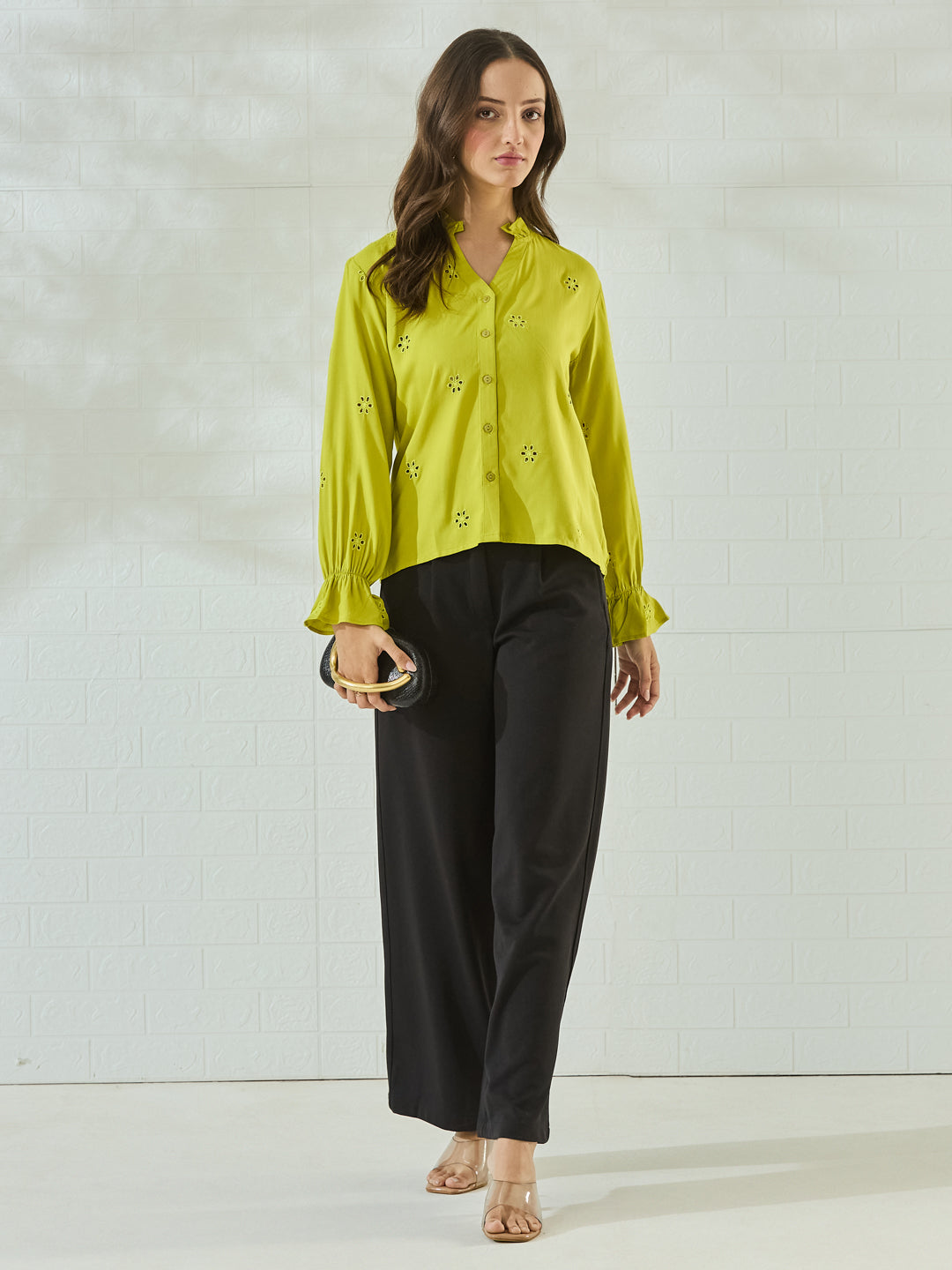 Trendy Stylish Neon Cotton Embroidered Women Shirts