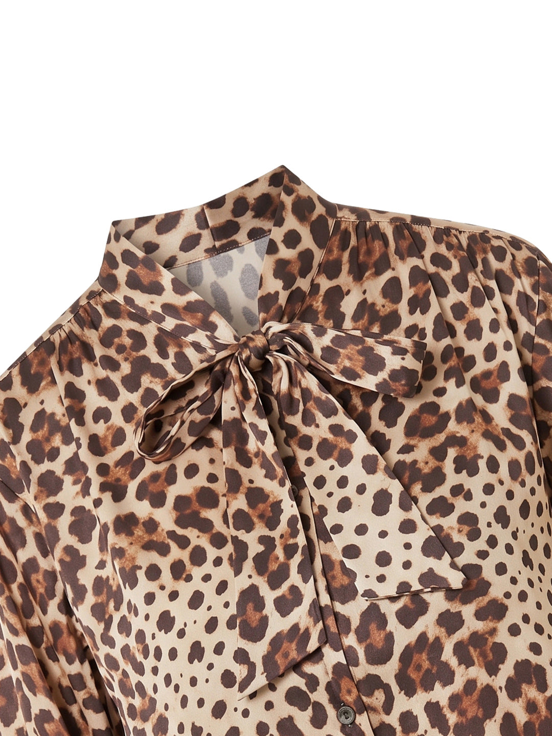 Women's Premium Brown Satin Abstract Print Button-Down Regular Shirt