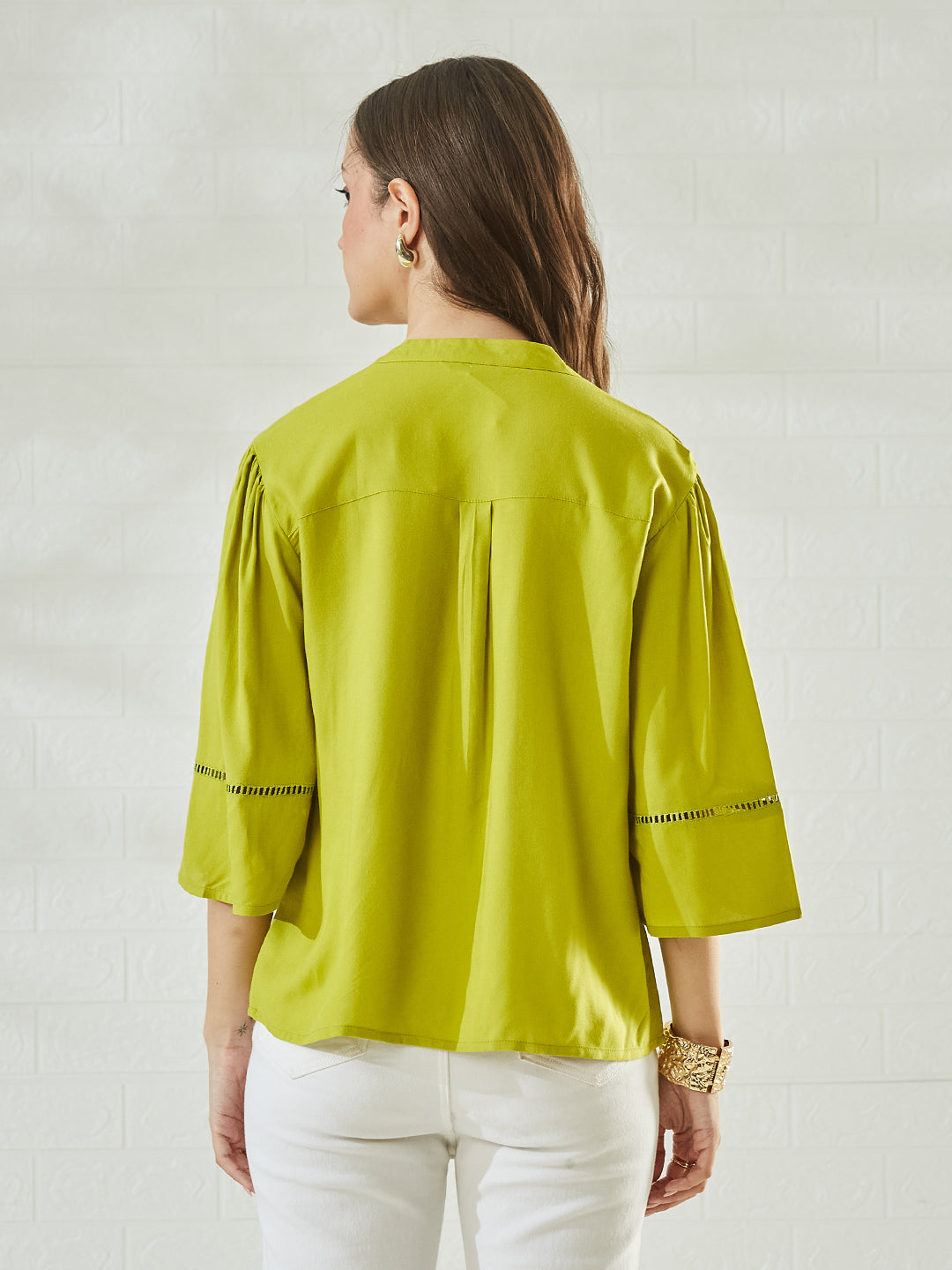 Women's Designer Neon Rayon Embroidered Everyday Casual Shirt